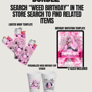 420 Birthday Invitation: Bold Weed Design - Editable Canva Template image 5