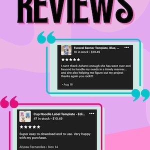 a collection of reviews and comments about a Funeral Banner Templates product. The reviews express satisfaction with the product, highlighting its ease of download and use, as well as the customer's happiness with their purchase.