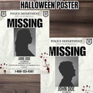 Halloween Missing Sign - Editable Canva Poster Template