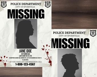 Halloween Missing Sign - Editable Canva Poster Template