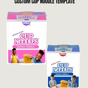 Cup Ramen Label Template | Canva Party Favor