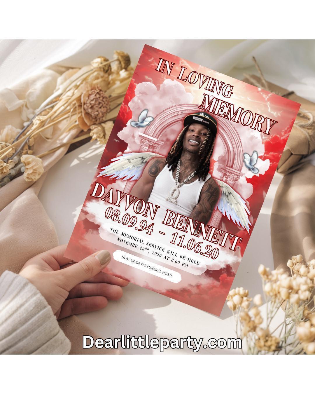 Red Funeral Flyer Template - Memorial Tribute, Easy Canva Edit - Etsy