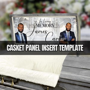 Silver Casket Panel Template - Funeral Decor - Canva
