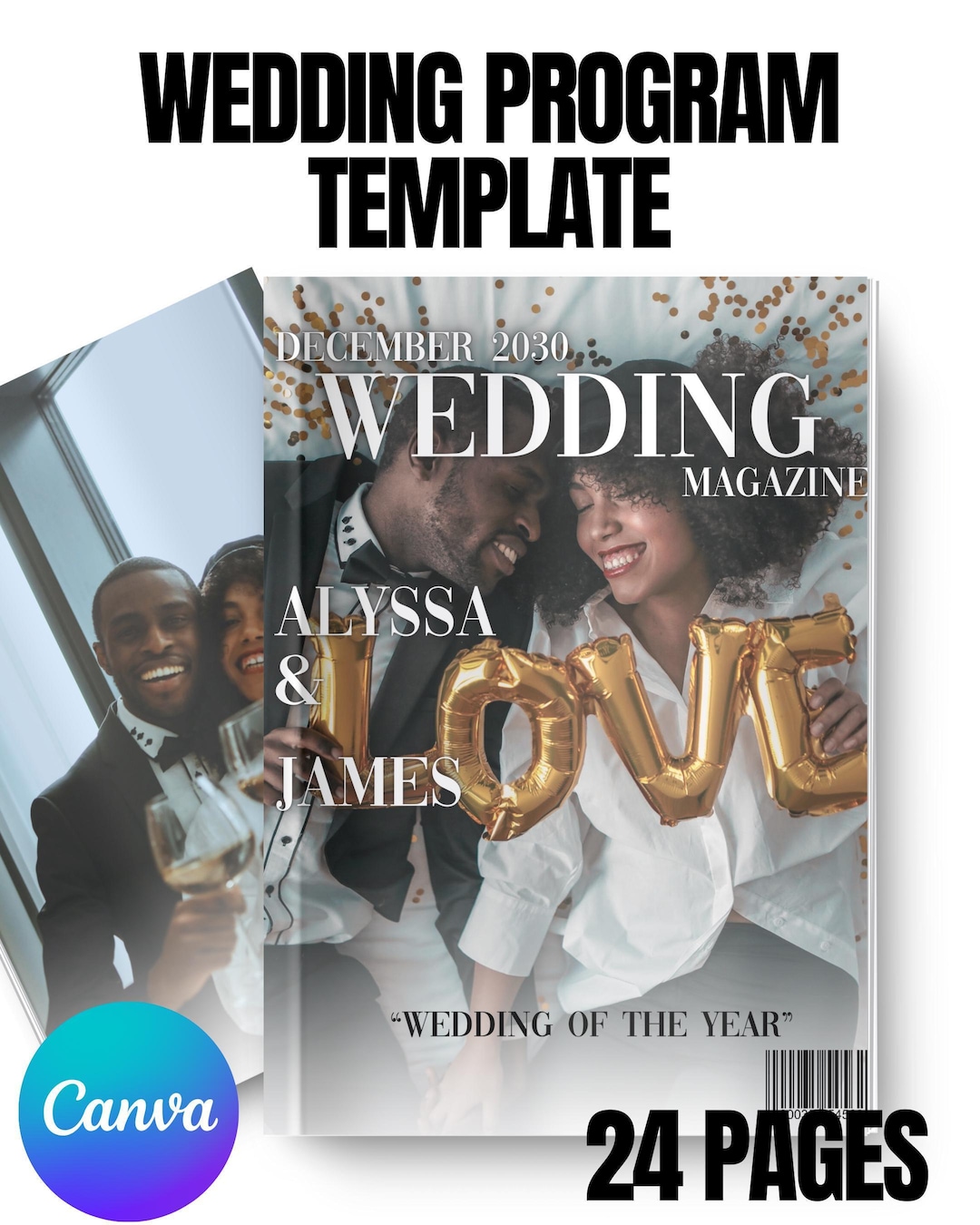 Magazine Style Program Wedding Program Template (magazine Style)- Canva - Etsy