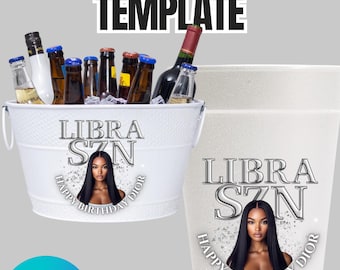 Etiqueta adhesiva editable para fiesta con el signo zodiacal Libra - Plantilla de etiqueta de recuerdo
