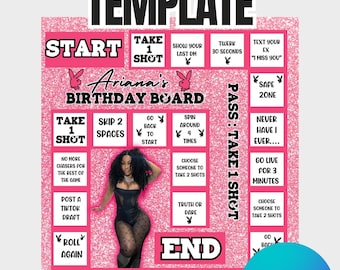 Juego de mesa editable para fiestas: Cumpleaños, Noche de chicas - Plantilla de Canva