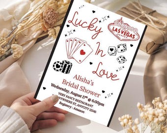 Vegas Bridal Shower Invitation: Lucky in Love Casino Theme