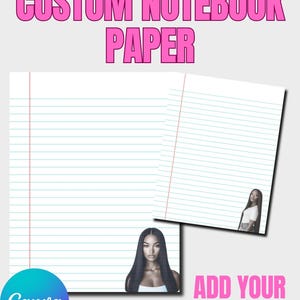 Plantilla de papel para cuaderno con foto personalizada: 8,5 x 11 pulgadas (Canva) (descarga digital)