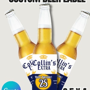 Corona Bottle Label - Personalized Beer Sticker - Canva Party Favor