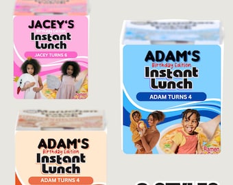 Cup Noodle Label Template - Editable Canva Party Favor