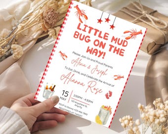 Faire-part pour baby shower : langoustes du sud bouillir (5 x 7 pouces)