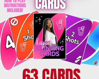Modèle de jeu de cartes à boire – 63 cartes modifiables sur toile – Jeu de cartes personnalisé imprimable