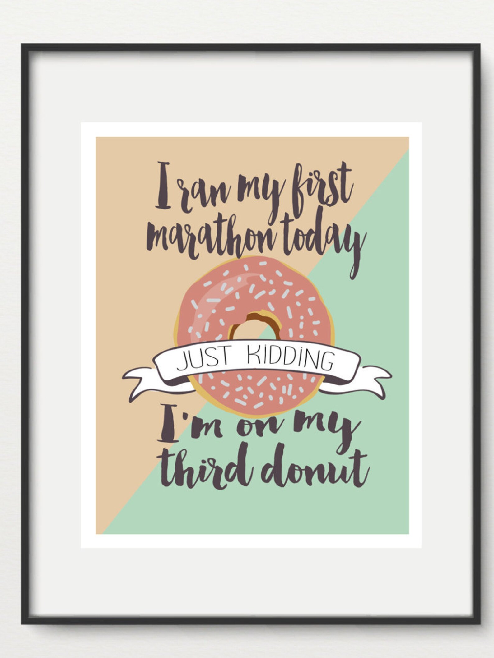 Donut Marathon Print Funny Art Digital Print Running Humor Etsy