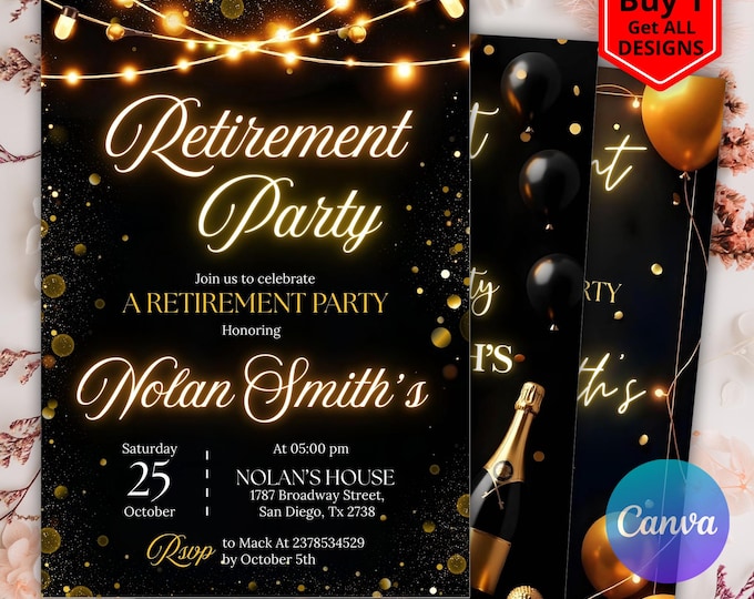 Editable Surprise Retirement Party Invitation Template, Retirement ...