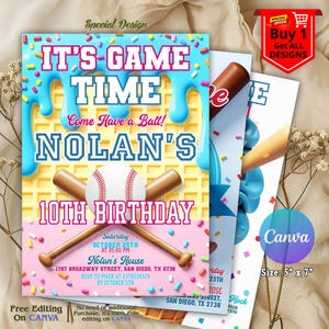 Baseball Birthday Invitation, Beseball Drip Birthday Invitation, Baseball Drip Invitation, Baseball Birthday, Baseball Drip Party Invite