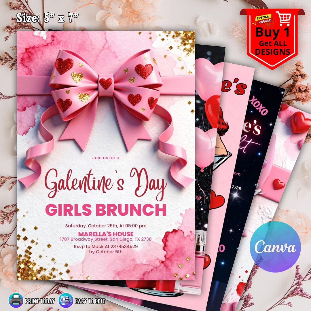 Galentine's Day Girls Night Out Invitation, Galentine's Party Invite ...