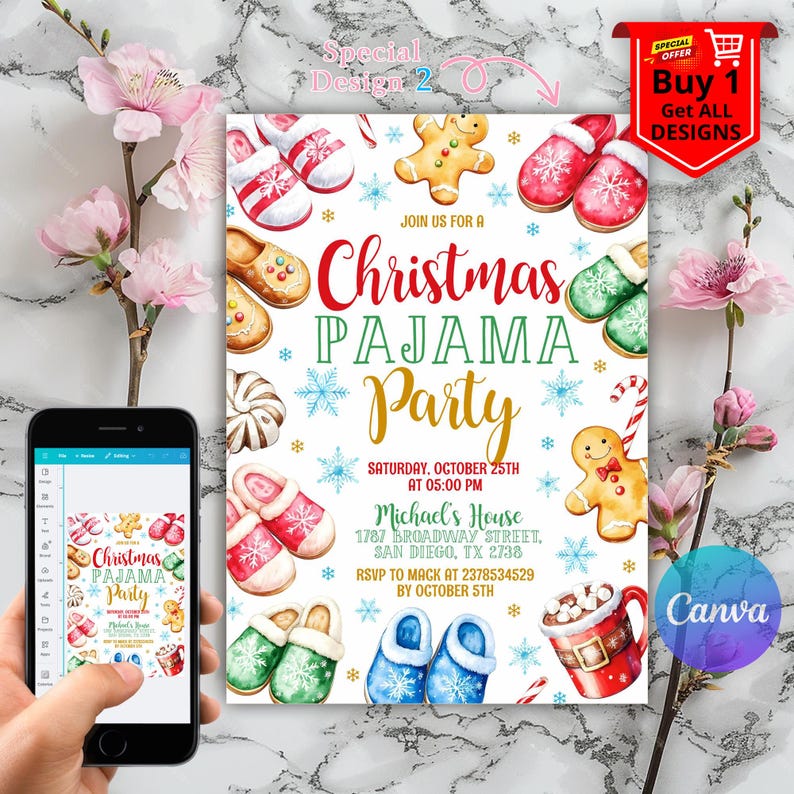 Invitation Template, Instant Download,holiday pajama party,holiday party invite,christmas invitation,pajama invitation,pajamas party,pajama party,christmas pajamas,Pajama Party Invite,Christmas Party,Holiday Party Invite,Christmas Dinner,Holiday Pajamas with sharp focus in colorful style,Christmas Pajama Party Invitation, Pajama Invitation, Christmas Party Invitation, Holiday Party Invite, Xmas Party, Editable Canva Template Christmas Pajama Invitations, Pajama Invitation, Christmas Party