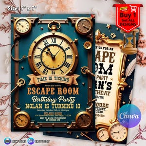 Escape Room Birthday Invitation, Mystery Birthday Invitation, Gender Neutral Invite, Preteen, Teen escape room party, Escape Room Invitation