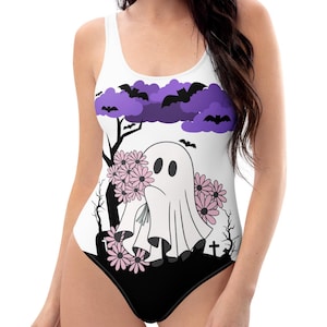 Soft Hauntings Ghost Cemetery One-Piece Swimsuit