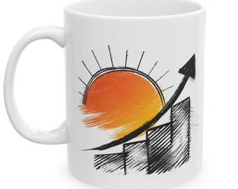 Aufwärts Trend Tasse | Positives Wachstumspfeil-Diagramm | analytiker Kaffee Tasse | Buchhalter Daten Wissenschaftler Buchhalter | Motivierende Büro-Tasse