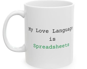 Liebe Sprachtabellen Tasse | Lustige Excel Kaffeetasse | Buchhalter analytiker Geschenk | Nerdige Bürostimmung | Daten Geek Tasse