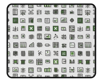 Minimalist Spreadsheet Desk Mat for Excel Lovers | Geometric Green Accounting Mouse Pad | Gift for Data Analyst, CPA, Consultant