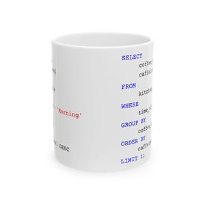 Ich sql Code Tasse | Lustiges Geschenk für Programmierer, Datenanalytiker, Coder | Witzige Keramiktasse, Buchhalter Geschenk, Tech Humor Bild 5