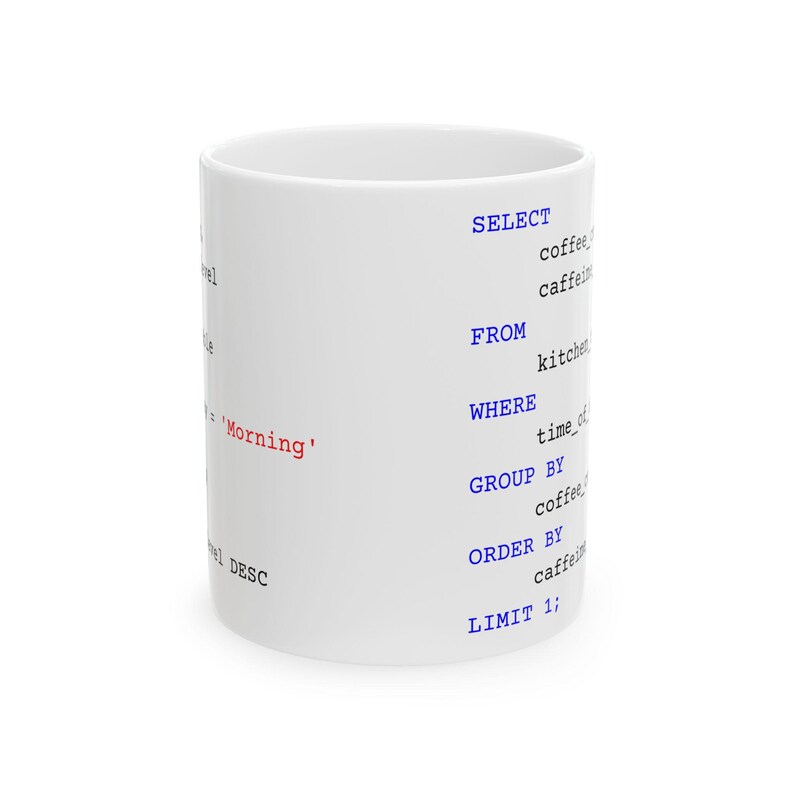 Ich sql Code Tasse | Lustiges Geschenk für Programmierer, Datenanalytiker, Coder | Witzige Keramiktasse, Buchhalter Geschenk, Tech Humor Bild 5