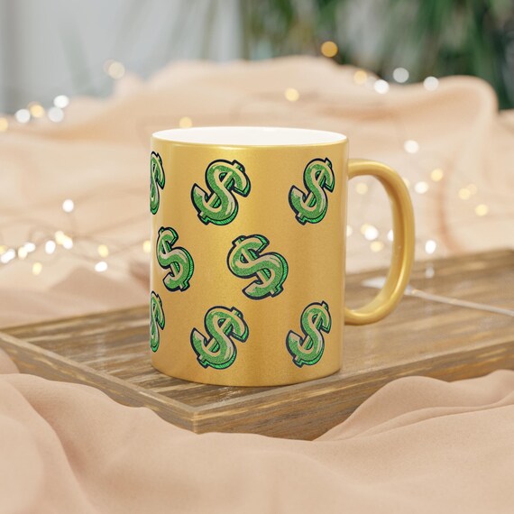 Pop Art Dollar Sign Mug | Metallic Gold & Silver Coffee Cup for Analyst,  Accountant | Finance Bro, Investor, Wall Street Gift - Etsy