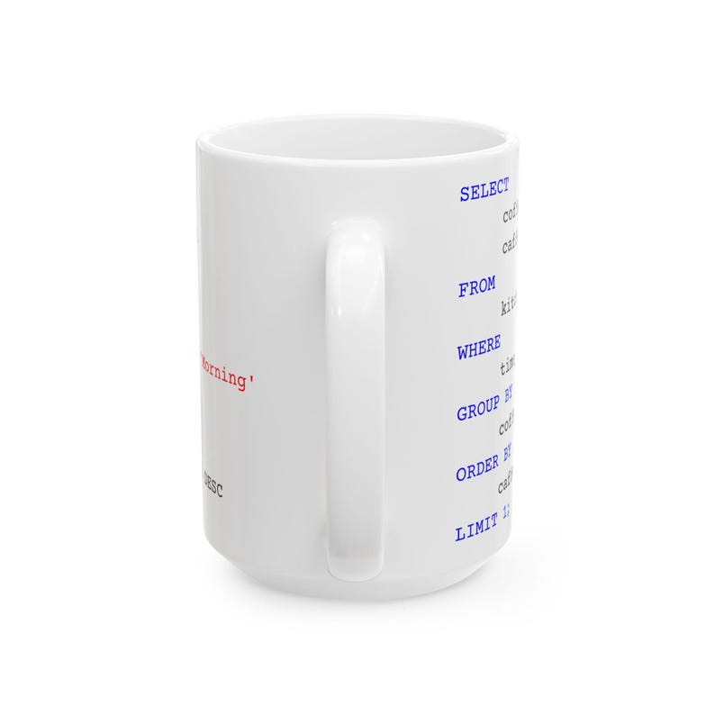 Ich sql Code Tasse | Lustiges Geschenk für Programmierer, Datenanalytiker, Coder | Witzige Keramiktasse, Buchhalter Geschenk, Tech Humor Bild 4