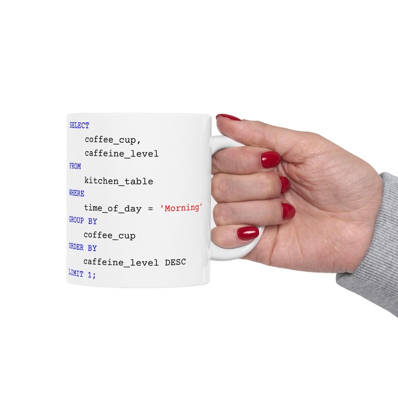 Ich sql Code Tasse | Lustiges Geschenk für Programmierer, Datenanalytiker, Coder | Witzige Keramiktasse, Buchhalter Geschenk, Tech Humor Bild 8