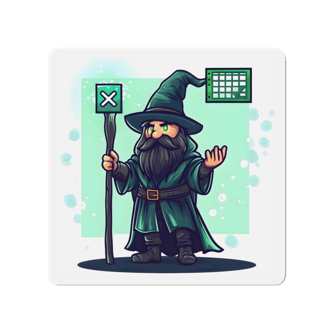 Excel Wizard Magnet | Funny Spreadsheet Humor Gift for Analyst ...
