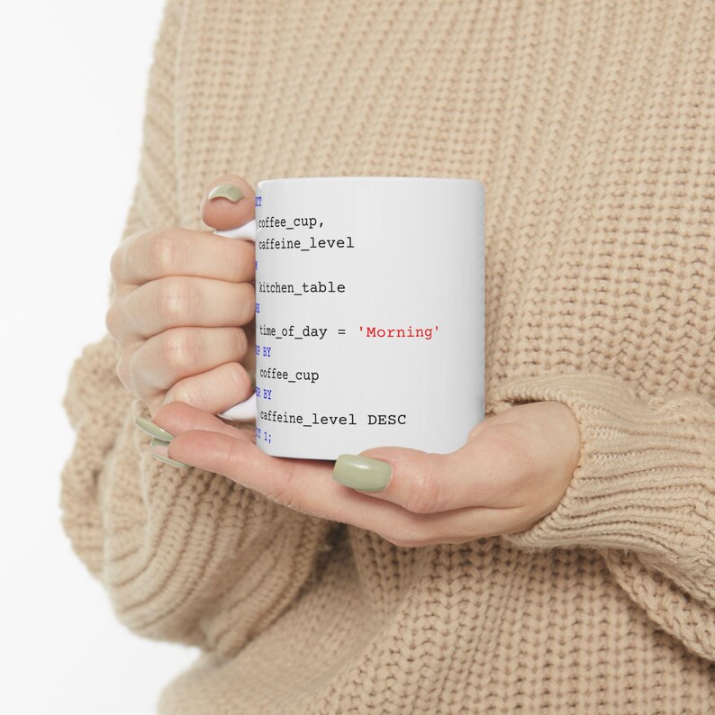 Ich sql Code Tasse | Lustiges Geschenk für Programmierer, Datenanalytiker, Coder | Witzige Keramiktasse, Buchhalter Geschenk, Tech Humor Bild 7