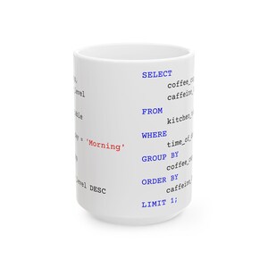 Ich sql Code Tasse | Lustiges Geschenk für Programmierer, Datenanalytiker, Coder | Witzige Keramiktasse, Buchhalter Geschenk, Tech Humor Bild 6