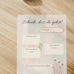 Cartão de despedida DIY para presente de despedida de colegas, cartão de despedida digital para imprimir, presente de despedida pessoal para colegas, professora, namorada