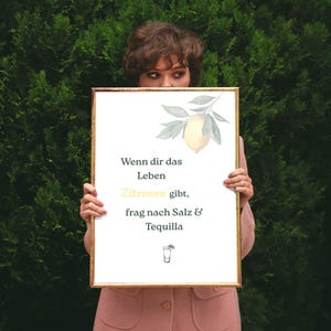 Wenn dir das Leben Zitrone gibt ... digitaler Druck Digitaler Download Geschenk Geburtstag witzige Geschenke Küchenposter Geschenk Bar