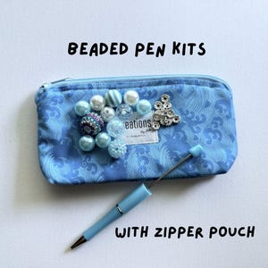 DIY Pen Beading Kits with Lined Pouch, Assorted Colours, Beading, DIY Student Stationery Gift, DIY Pen Set, Kids Crafts, Kids Gift Idea