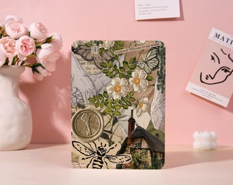 Vintage Collage Personalization Kindle 12 2024 Case,Kindle 8/10/11 Cover,Kindle Colorsoft Case,Kindle Paperwhite Case with Strap,Gift