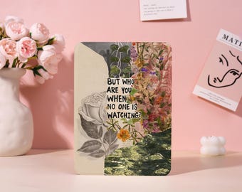 Retro Flowers Collage Personalization Kindle 12 2024 Case,Kindle 8/10/11 Cover,Kindle Colorsoft Case,Kindle Paperwhite Case with Strap,Gift