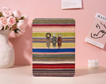 Retro Colorful Stripes Personalization Kindle 12 2024 Case,Kindle 8/10/11 Cover,Kindle Colorsoft Case,Kindle Paperwhite Case with Strap,Gift