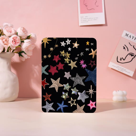 Colorful Stars Personalization Kindle 12th 7" 2024 Case,Kindle 8th/10th/11th Cover,Kindle Colorsoft Case Kindle Paperwhite Case with Strap