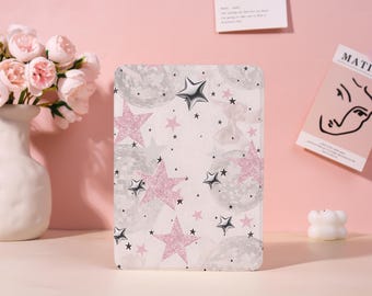 Pink Stars & Balls Personalization Kindle 12th 7" 2024 Case,Kindle 8/10th/11th Cover,Kindle Colorsoft Case,Kindle Paperwhite Case with Strap