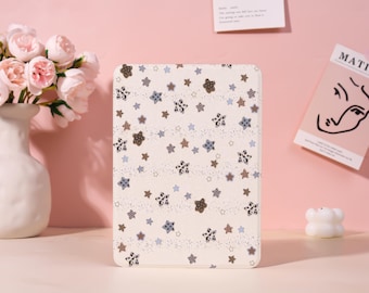 Checkered Stars Simple Personalization Kindle 12 2024 Case,Kindle 8/10/11 Cover,Kindle Colorsoft Case,Kindle Paperwhite Case with Strap,Gift