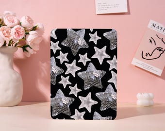 Black-White Star Personalization Kindle 12th 7" 2024 Case,Kindle 8/10th/11th Cover,Kindle Colorsoft Case,Kindle Paperwhite Case with Strap