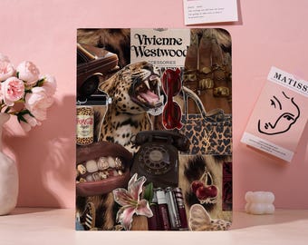 Retro Leopard Print Collage iPad Case for iPad Pro 2025-13/11'' iPad Pro 2024 Cover iPad Air 6/7 iPad 10/11th Pro 11" 2022,Gift for Her