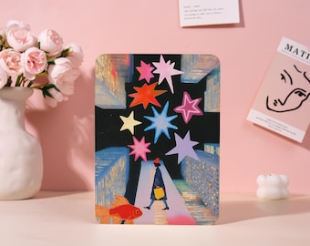 Urban Colorful Stars Personalization Kindle 12 2024 Case,Kindle 8/10/11 Cover,Kindle Colorsoft Case,Kindle Paperwhite Case with Strap,Gift