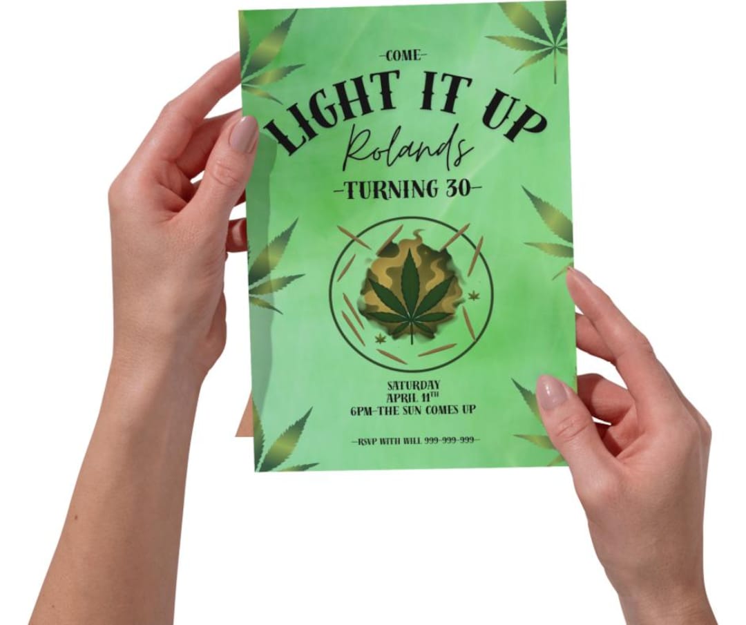 420 Birthday Invitation, Editable Invitation , Light It up Invitation ...