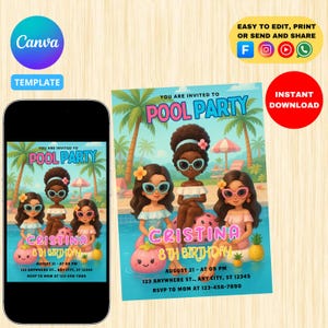 Editable Roblox Birthday Party Invitation, Instant Download, Kid&#39;s Birthday Party Birthday party invitation, Digital invitation