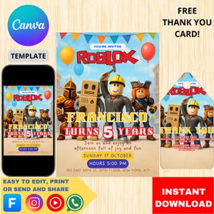 Wydrukuj kartkę urodzinową Roblox - ulepsz imprezę swojego dziecka