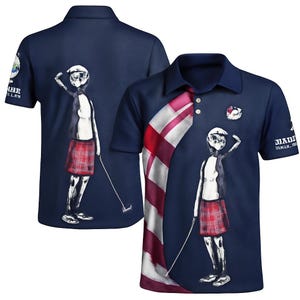 USA Golf Polo | Patriotic Golf Shirt | Custom American Flag Golf Polo | Golf Shirt for Men